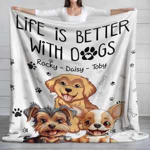 GeckoCustom Life Is Better With Dog Blanket For Dog Lover TH10 892435