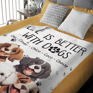 GeckoCustom Life Is Better With Dog Blanket For Dog Lover TH10 892435
