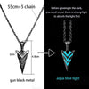 GeckoCustom Luminous Glowing Arrow Pendant Necklace Knight Spear Necklace Glow In The Dark Pike Necklace for Women Men Halloween Gift gun black