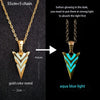 GeckoCustom Luminous Glowing Arrow Pendant Necklace Knight Spear Necklace Glow In The Dark Pike Necklace for Women Men Halloween Gift gold color metal