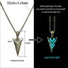 GeckoCustom Luminous Glowing Arrow Pendant Necklace Knight Spear Necklace Glow In The Dark Pike Necklace for Women Men Halloween Gift antique bronze