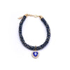 GeckoCustom Luxury Crystal Cat Collar Heart Gem Pendant Party Reflective Rhinestone Necklace Adjustable Cats Puppy Chihuahua Pet Accessories Navy Blue / S (20-25cm)