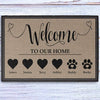 GeckoCustom Many Custom Family & Pet Name Welcome Doormats 24x16 inch - 60x40 cm
