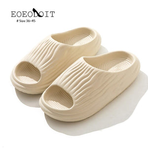 GeckoCustom Men Women House Shoes Platform Slippers Indoor Home Non-slip Slippers Peep Toe