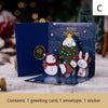 GeckoCustom New 6/1PC 3D Greeting Cards With Envelope Friend Family Blessing Postcard For Birthday New Year Christmas Gifts Xmas Decoration C / 1PC