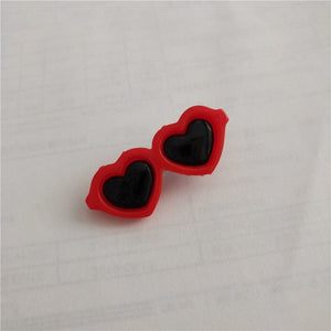 GeckoCustom New Pet Lovely Heart Sunglasses Hairpins Red / 1pcs