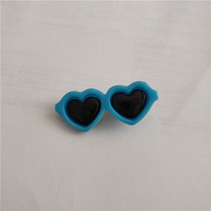 GeckoCustom New Pet Lovely Heart Sunglasses Hairpins Blue / 1pcs