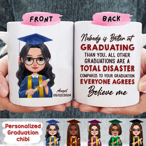 GeckoCustom No Body Is Better At Graduating Than You Graduation mug, Custom Chibi ClipArt HN590