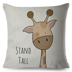 GeckoCustom Nordic Zebra Hippo Giraffe Lion Crocodile Pillow Case Decor Animal Cushion Cover for Sofa Pillowcase Pillow Covers 45x45cm 02 / 40X40CM