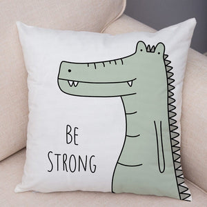 GeckoCustom Nordic Zebra Hippo Giraffe Lion Crocodile Pillow Case Decor Animal Cushion Cover for Sofa Pillowcase Pillow Covers 45x45cm