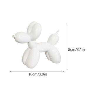 GeckoCustom NORTHEUINS  Nordic Balloon Dog Figurines for Interior Resin Doggy Home Entrance Living Room Desktop Decoration Accessories Gifts White S