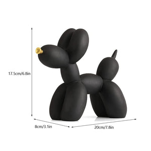 GeckoCustom NORTHEUINS Nordic Balloon Dog Figurines for Interior Resin Doggy Home Entrance Living Room Desktop Decoration Accessories Gifts Black