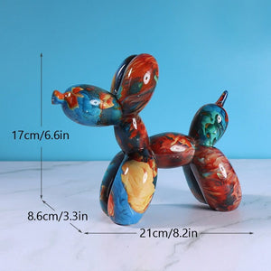 GeckoCustom NORTHEUINS Nordic Balloon Dog Figurines for Interior Resin Doggy Home Entrance Living Room Desktop Decoration Accessories Gifts 895