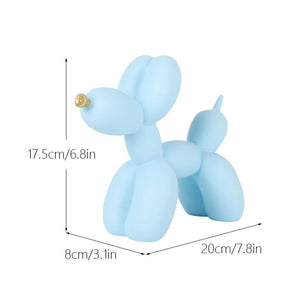 GeckoCustom NORTHEUINS Nordic Balloon Dog Figurines for Interior Resin Doggy Home Entrance Living Room Desktop Decoration Accessories Gifts Light Blue