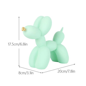 GeckoCustom NORTHEUINS Nordic Balloon Dog Figurines for Interior Resin Doggy Home Entrance Living Room Desktop Decoration Accessories Gifts Light Green