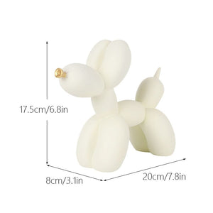 GeckoCustom NORTHEUINS Nordic Balloon Dog Figurines for Interior Resin Doggy Home Entrance Living Room Desktop Decoration Accessories Gifts White