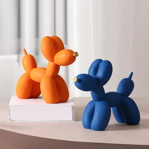 GeckoCustom NORTHEUINS  Nordic Balloon Dog Figurines for Interior Resin Doggy Home Entrance Living Room Desktop Decoration Accessories Gifts