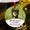 GeckoCustom Our Favourite Hello Our Hardness Goodbye Loss Dog Ornament HN590 891349 2.75" tall - 0.125" thick
