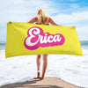GeckoCustom Personalized Beach Towel Retro Custom Name, HN590