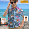 GeckoCustom Personalized Boy's Hawaiian Shirt, Upload Cat Photo N304 HN590