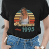 GeckoCustom Personalized Custom Vintage Retro Photo Shirt, Awesome Since Upload Photo, Photo Print Shirt Women T Shirt / Black Color / S