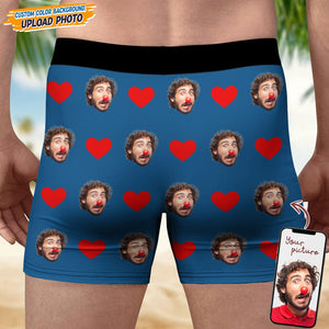 GeckoCustom Personalized Face Hands White Men's Boxer Briefs DA199 889344