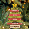 GeckoCustom Personalized Gift Family Name Christmas Tree Wooden Ornament HO82 891743 4"