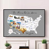 GeckoCustom Personalized USA Photo Map Canvas, 50 States Travel Map Gift HN590