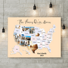 GeckoCustom Personalized USA Photo Map Canvas, 50 States Travel Map Gift HO82