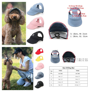 GeckoCustom Pet Baseball Caps Cute Dog Sun Hats Puppy Wear-resistant Peaked Cap Summer Outdoor Sun-proof Universal Solid Oxford Caps