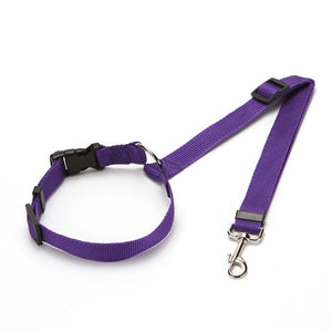 GeckoCustom Pet Dog Car Seat Belt Harness Restraint Lead CWQY-11-Purple