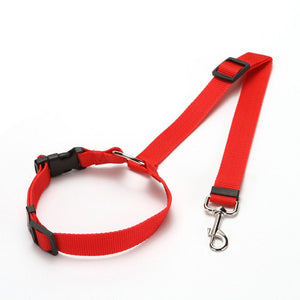 GeckoCustom Pet Dog Car Seat Belt Harness Restraint Lead CWQY-11-Red