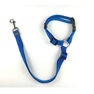 GeckoCustom Pet Dog Car Seat Belt Harness Restraint Lead CWQY-11-Blue