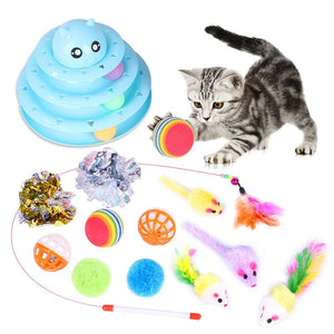 GeckoCustom Pets Cat Toys Mouse Shape Balls Shapes Kitten Love New Pet Toy 21 Set Cat Channel Funny Cat Stick Mouse Supplies Value Bundle 14pcs cat toy