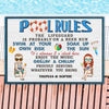 GeckoCustom Pool Rules Summer Doormat TA29 889489