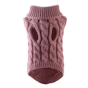 GeckoCustom Puppy Dog Sweaters for Small Medium Dogs Cats Clothes Winter Warm Pet Turtleneck Chihuahua Vest Soft Yorkie Coat Teddy Jacket Dark Pink / S