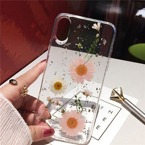 GeckoCustom Qianliyao Dried Flower Silver foil Phone Cases For iPhone 15 14 13 12 11 Pro Max XS Max XR X 6s 7 8 Plus SE Soft Silicone Cover 1 / For iphone 15