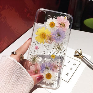 GeckoCustom Qianliyao Dried Flower Silver foil Phone Cases For iPhone 15 14 13 12 11 Pro Max XS Max XR X 6s 7 8 Plus SE Soft Silicone Cover 3 / For iphone 15