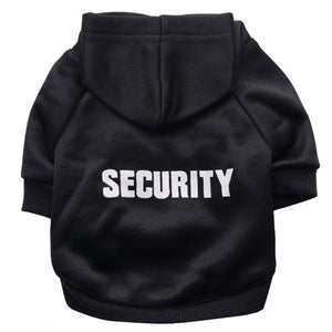 GeckoCustom Security Cat Clothes Pet Cat Coats Jacket Hoodies For Cats Outfit Warm Pet Clothing Rabbit Animals Pet Costume For Small Dogs Black Security / XS