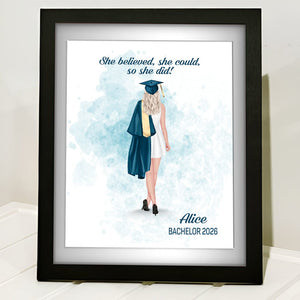 GeckoCustom She Belived, She Could, So She Did It Graduation Gift Picture Frame TH10 892349 Picture Frame / 8"x10"