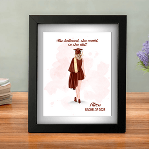 GeckoCustom She Belived, She Could, So She Did It Graduation Gift Picture Frame TH10 892349 Picture Frame / 8"x10"