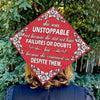 GeckoCustom She Was Unstoppable Graduation Cap Topper, HN590 9.5"x9.5"