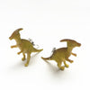 GeckoCustom Soft clay cute animal bite earrings studs - Fun Gift Idea Parasaurolophus