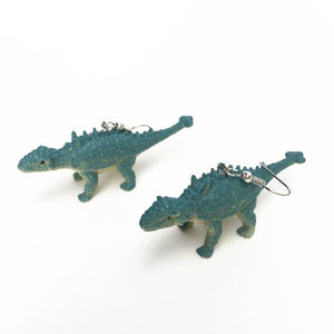 GeckoCustom Soft clay cute animal bite earrings studs - Fun Gift Idea Saichania