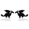 GeckoCustom Soft clay cute animal bite earrings studs - Fun Gift Idea Black-1