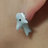 GeckoCustom Soft clay cute animal bite earrings studs - Fun Gift Idea Shark