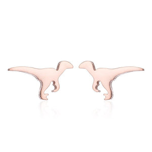 GeckoCustom Soft clay cute animal bite earrings studs - Fun Gift Idea Rose Gold