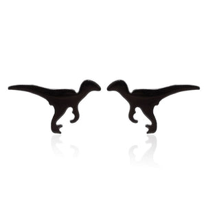 GeckoCustom Soft clay cute animal bite earrings studs - Fun Gift Idea Black