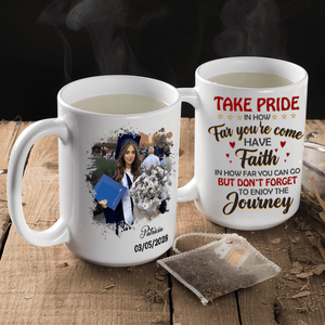 GeckoCustom Take Pride Congrats Grad Graduation mug, Upload Photo HN590