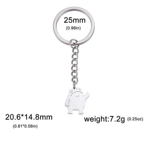 GeckoCustom Teamer Funny Fuxk You Middle Finger Stickman Keychain 2023 Cute Trend School Bag Car Key Pendant Couple New Trinket Gift Keyring Frog-S